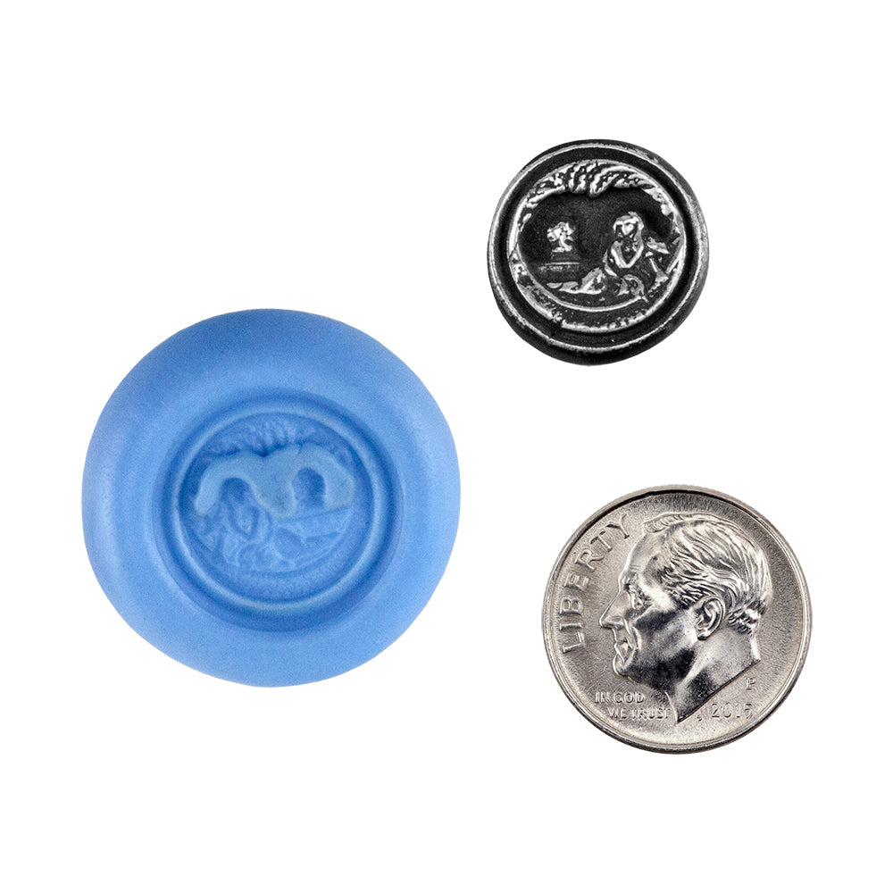 Ready Mold - Queen of the Nile  Blue Ready Mold, Silver Sample with Dime