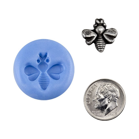 Ready Mold - Baby Bee  Blue Mold, Silver Sample with Dime