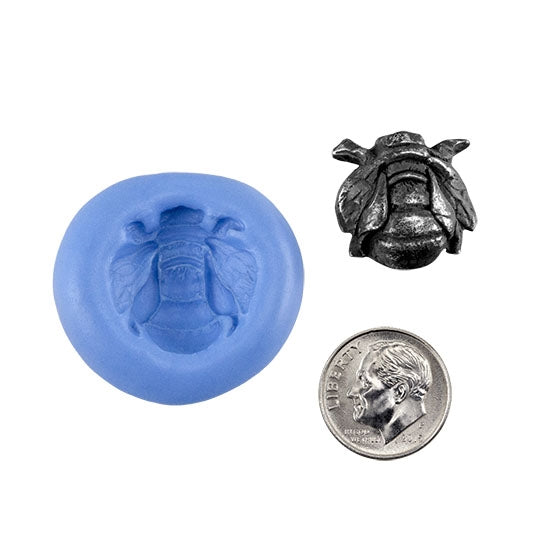 Ready Mold - Bumble Bee  Blue Ready Mold, Silver Sample with Dime