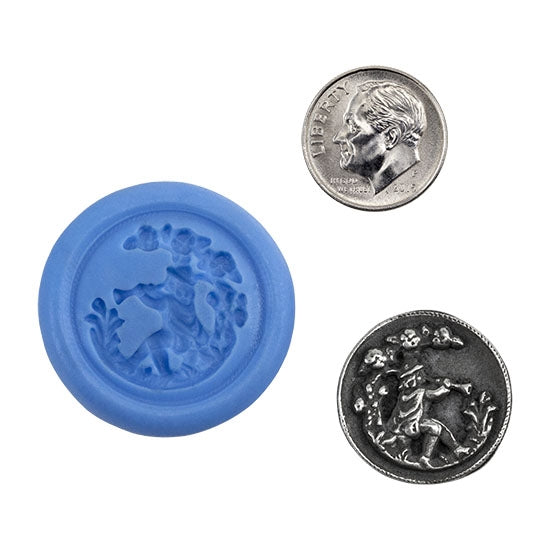 Ready Mold - Little Boy Blue  Blue Ready Mold, Silver Sample with Dime