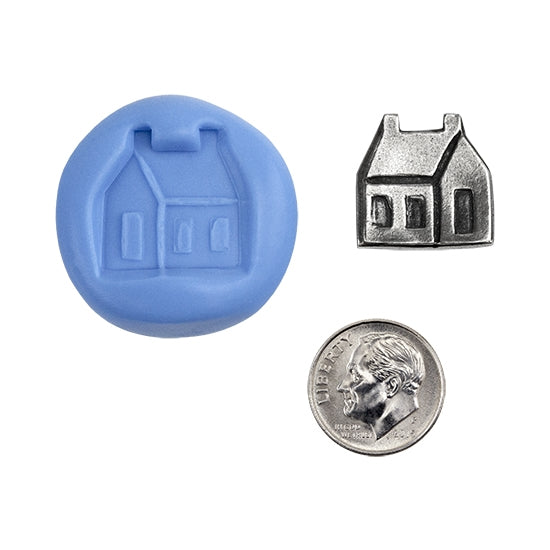 Ready Mold - Rustic Cottage  Blue Ready Mold, Silver Sample with Dime