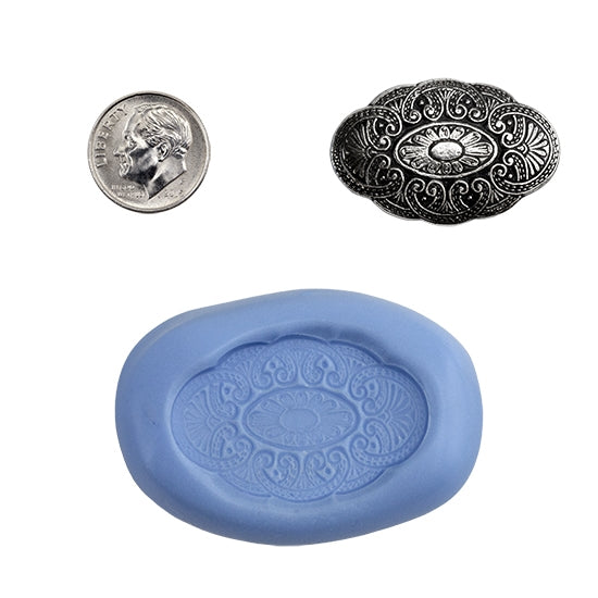 Ready Mold - Sunshine & Lace  Blue Ready Mold, Silver Sample with Dime