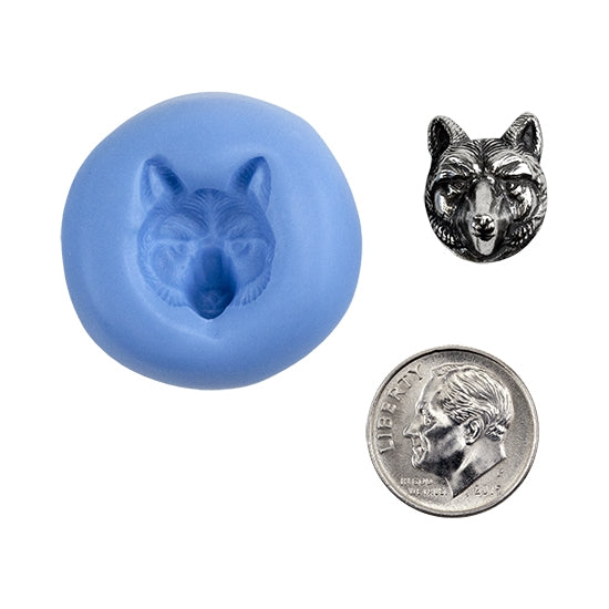 Ready Mold - Lone Wolf  Blue Ready Mold, Silver Sample with Dime