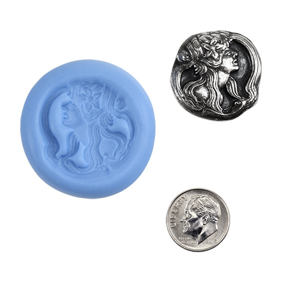 Ready Mold - Wild Child  Blue Ready Mold, Silver Sample with Dime