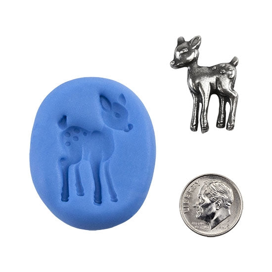 Ready Mold - Spotted Fawn  Blue Ready Mold, Silver Sample with Dime