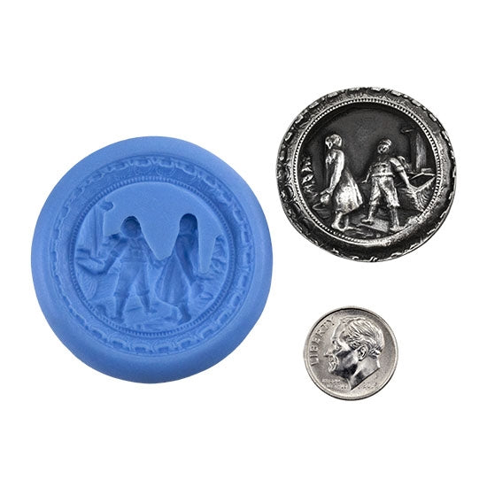 Ready Mold - They Meet  Blue Ready Mold, Silver Sample with Dime