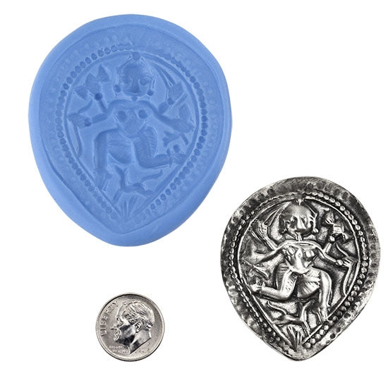 Ready Mold - Kali Ma  Blue Ready Mold, Silver Sample with Dime