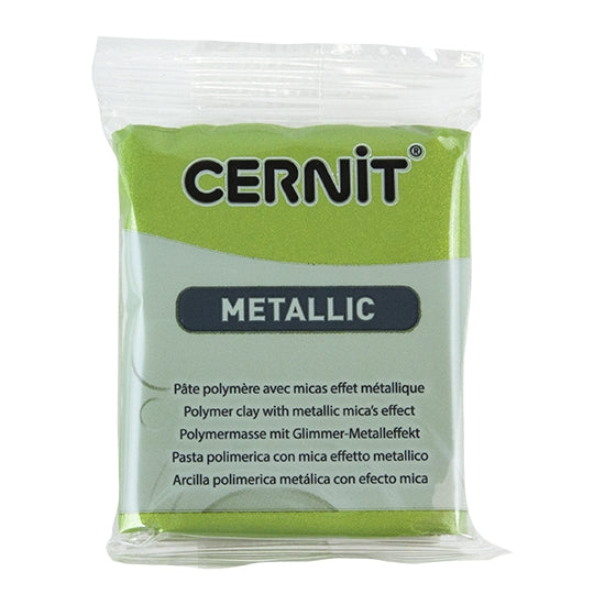 Cernit Metallic Polymer Clay - Green Gold 2oz (56g) block