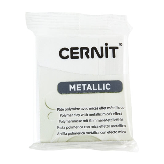 Cernit Metallic Polymer Clay - Pearl White 2oz (56g) block