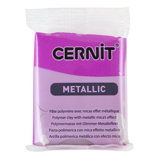 Cernit Metallic Polymer Clay - Magenta 2oz (56g) block