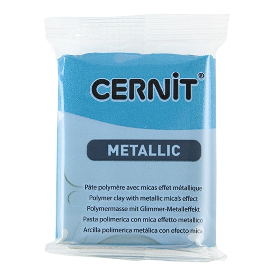 Cernit Metallic Polymer Clay - Turquoise 2oz (56g) block