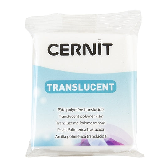 Cernit Translucent Polymer Clay - Glitter White 2oz (56g) block