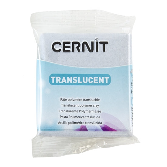 Cernit Translucent Polymer Clay - Glitter Silver 2oz (56g) block