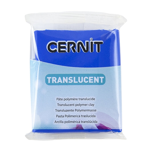 Cernit Translucent Polymer Clay - Sapphire 2oz (56g) block