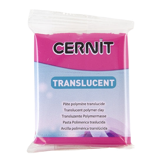 Cernit Translucent Polymer Clay - Ruby Red 2oz (56g) block