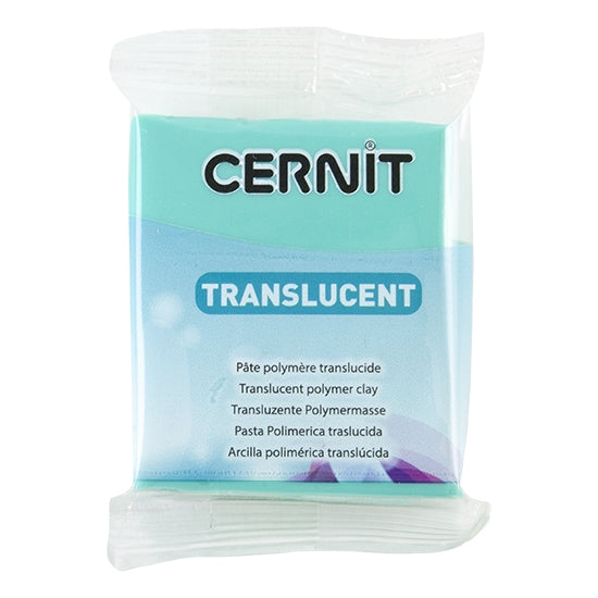 Cernit Translucent Polymer Clay - Emerald 2oz (56g) block