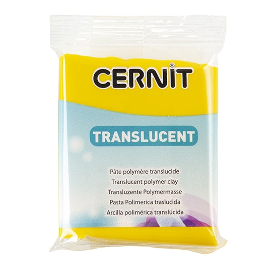 Cernit Translucent Polymer Clay - Amber 2oz (56g) block