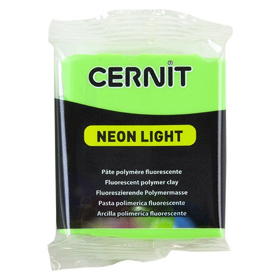 Cernit Neon Polymer Clay - Green 2oz (56g) block