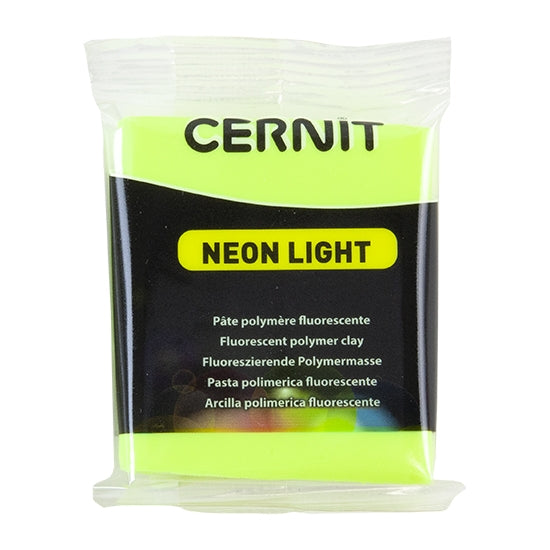 Cernit Neon Polymer Clay - Yellow 2oz (56g) block