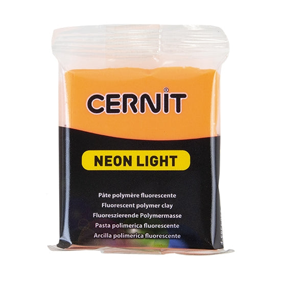 Cernit Neon Polymer Clay - Orange 2oz (56g) block