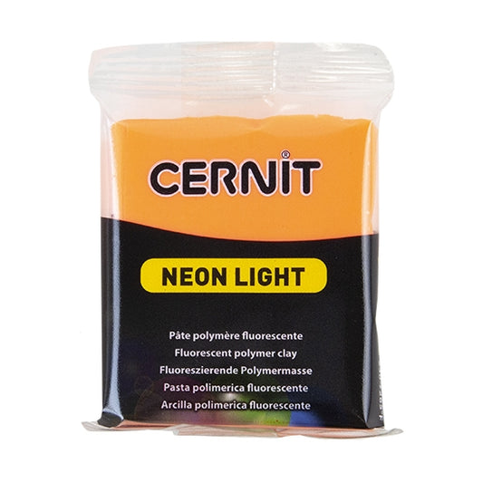 Cernit Neon Polymer Clay - Orange 2oz (56g) block