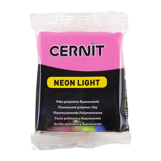 Cernit Neon Polymer Clay - Fuchsia 2oz (56g) block