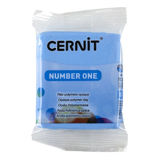 Cernit Number One Polymer Clay - Blue Ciel 2oz (56g) block