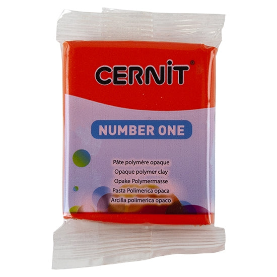 Cernit Number One Polymer Clay - Poppy Red 2oz (56g) block