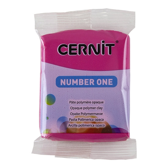 Cernit Number One Polymer Clay - Raspberry 2oz (56g) block