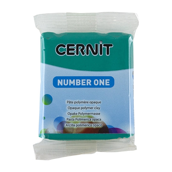 Cernit Number One Polymer Clay - Emerald Green 2oz (56g) block