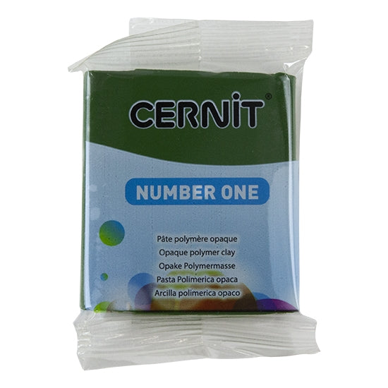 Cernit Number One Polymer Clay - Olive 2oz (56g) block