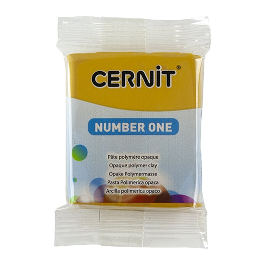 Cernit Number One Polymer Clay - Yellow Ochre 2oz (56g) block