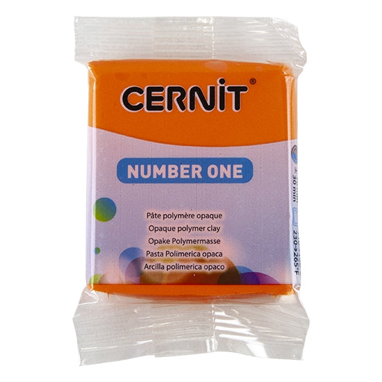 Cernit Number One Polymer Clay - Orange 2oz (56g) block