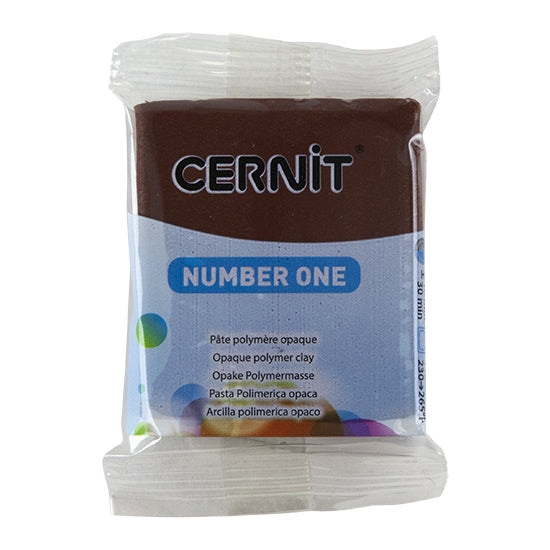 Cernit Number One Polymer Clay - Brown 2oz (56g) block