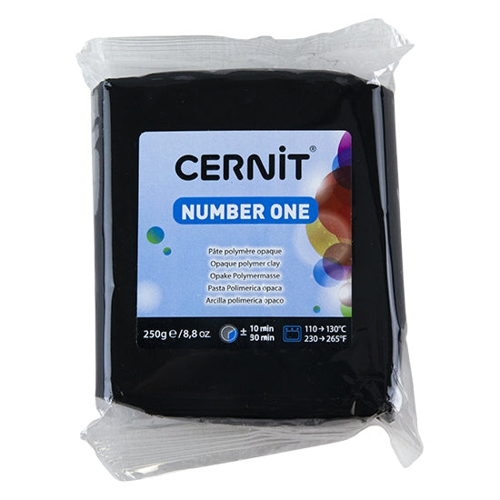 Cernit Number One Polymer Clay - Black 8.8oz (250g) block