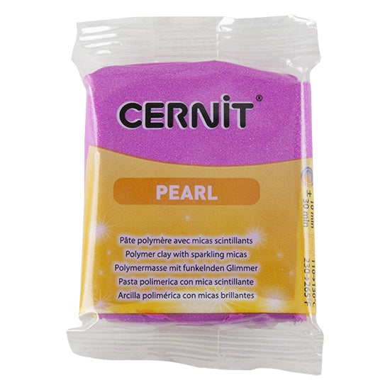 Cernit Pearl Polymer Clay - Magenta 2oz (56g) block