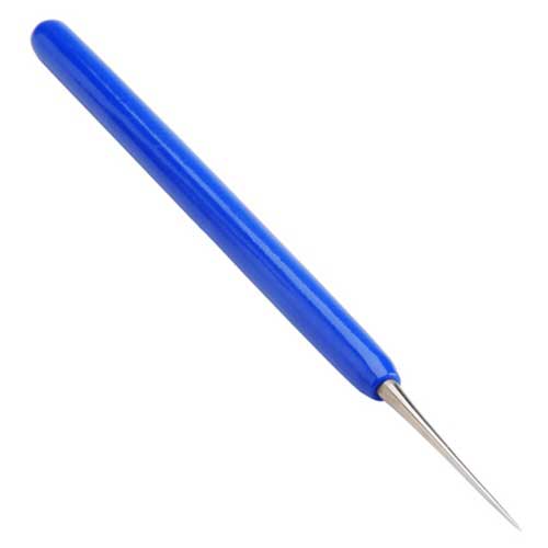 metal Beading Awl with blue grip