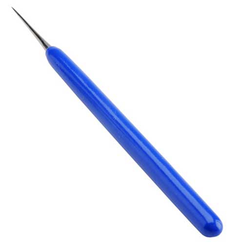 metal Beading Awl with blue grip