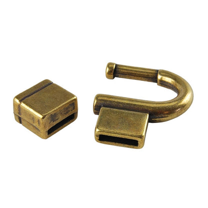 Antique Brass Plate Leather Clasp - Large Horseshoe 10mm - Cool Tools