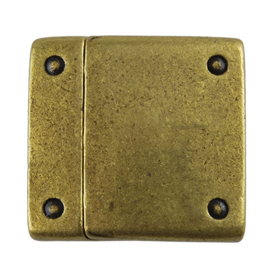 Antique Brass Plate Leather Magnetic Clasp - Rivet 20mm