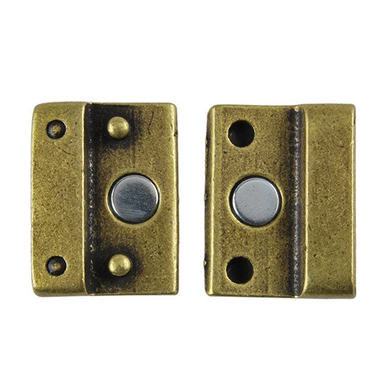 Antique Brass Plate Leather Magnetic Clasp - Rivet 20mm