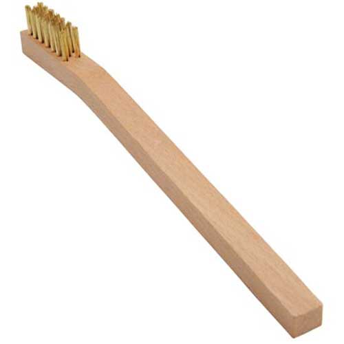 Toothbrush Style Brass Brush with wooden handle