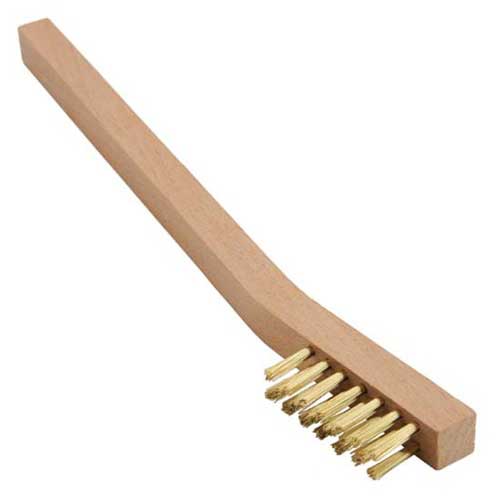 Toothbrush Style Brass Brush with wooden handle