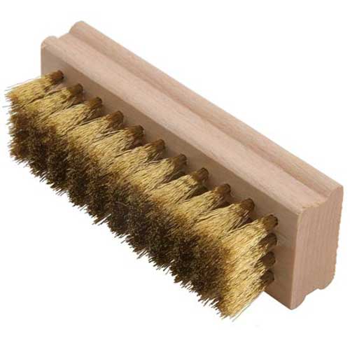 Scratch Brush - Brass - Buff Style with wood handle