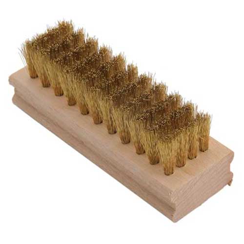 Scratch Brush - Brass - Buff Style with wood handle