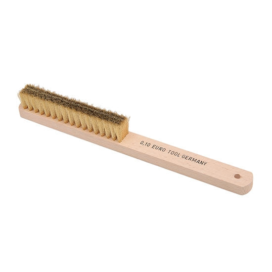 Scratch Brush - Brass - 4 Row Soft with wood handle