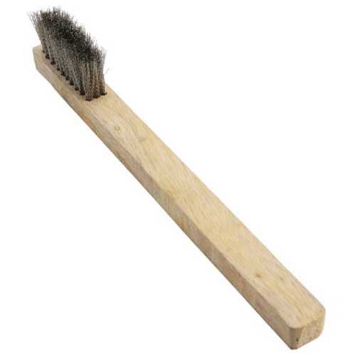 Scratch Brush - Steel - Fine with wood handle