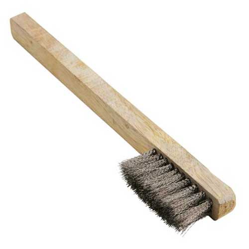 Scratch Brush - Steel - Fine with wood handle