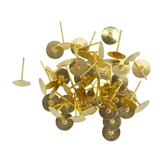 50 Brass Earring Stud Findings