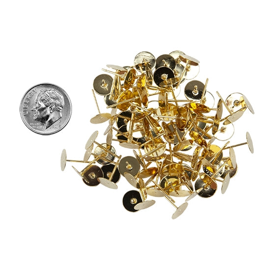 Stainless Steel Earring Stud Finding- Pkg/100 with dime